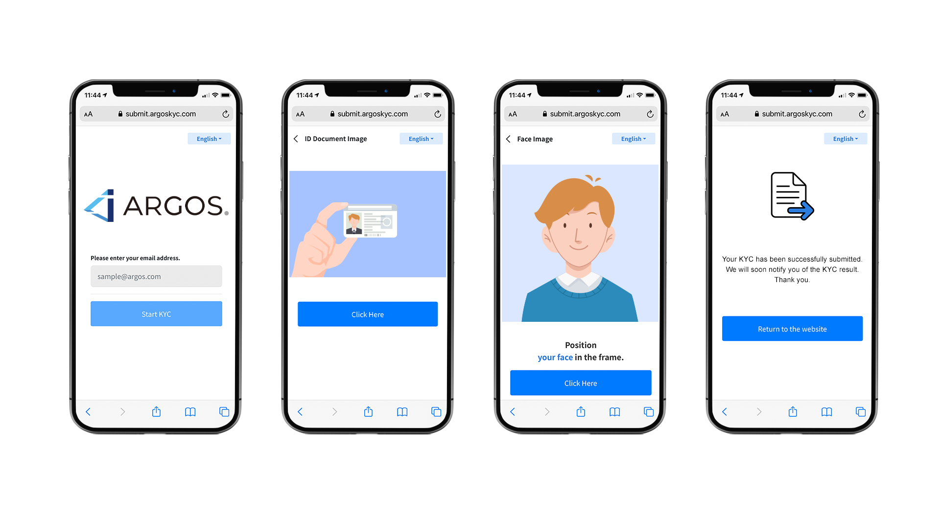 screenshot of Argos KYC